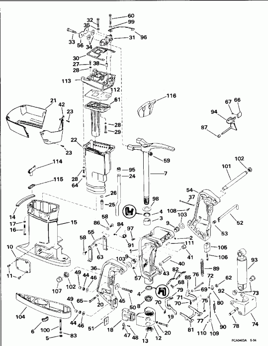 �������� ����� EVINRUDE SE65WMLM 1996  - dsection
