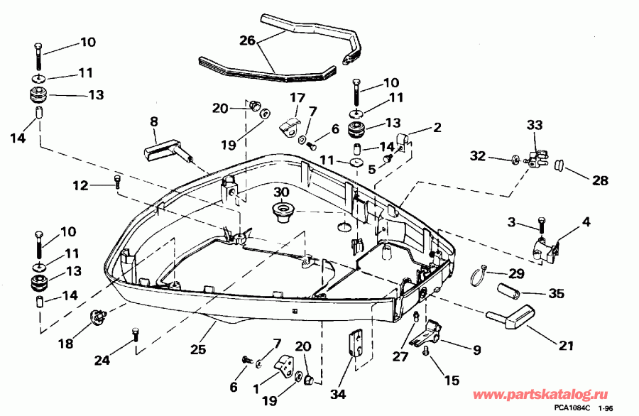 �������� ����� Evinrude XE112TSLEDR 1996  - wer Engine Cover - wer ������ ��������� (�����)