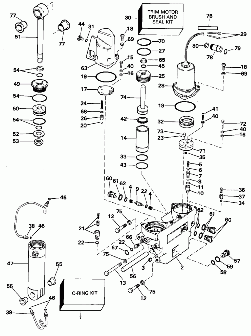 ��������� ������� XE112TSLEDR 1996  - wer Trim / tilt Hydraulic Assembly