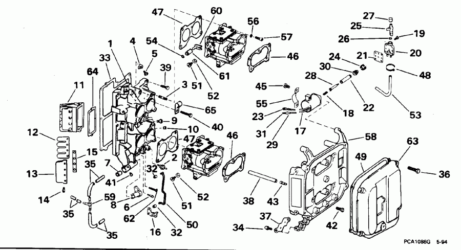 ��������� ����� Evinrude XE88TSLEDR 1996  - take Manifold
