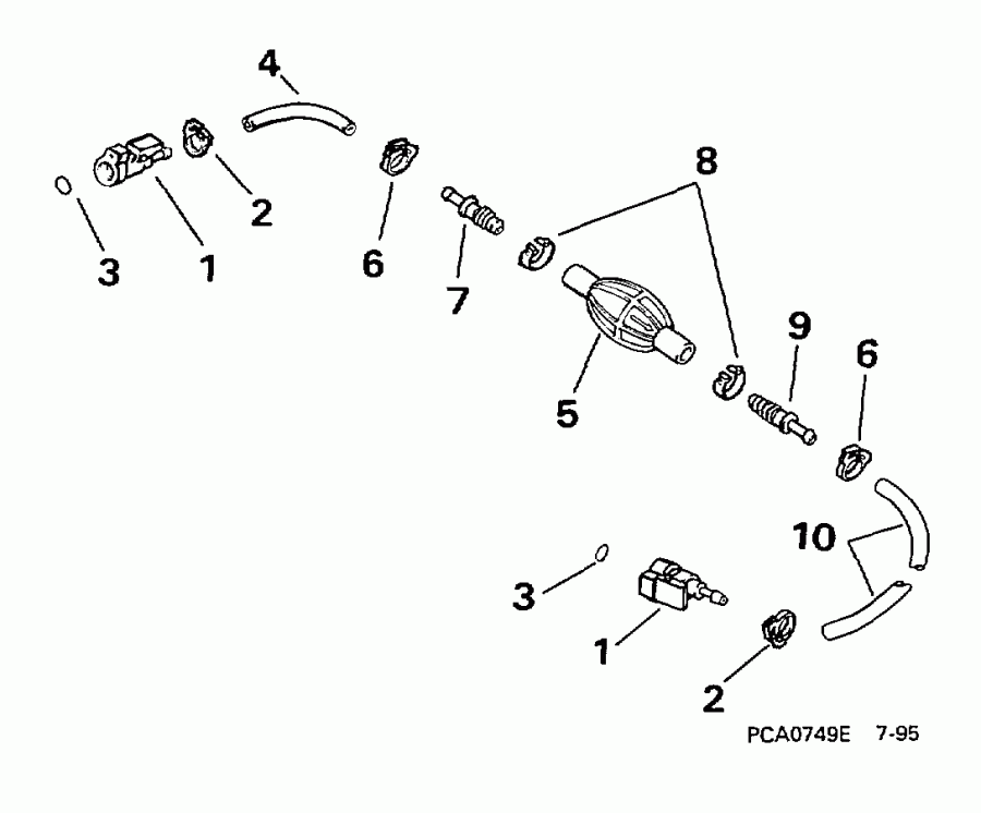 ��������� ������� BE10FCLEUR 1997  - el Hose & Primer Bulb 5/16 In. I.d. / el ����� & ��������� ����� 5 / 16 ���� I.d.