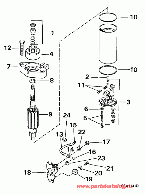 ����� EVINRUDE BE10FWEUR 1997  - arter Motor & Solenoid / arter Motor & Solenoid