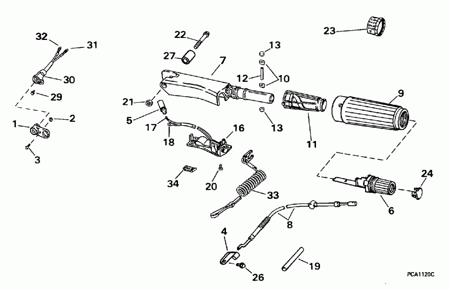 ��������� �������� ����� EVINRUDE BE10FWEUR 1997  - eering & Shift Handle