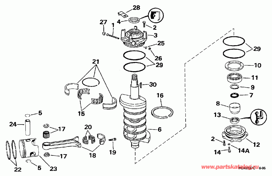 ��������� ����� ������� BE130TLEUB 1997  - ank��� & ������� / ankshaft & Piston
