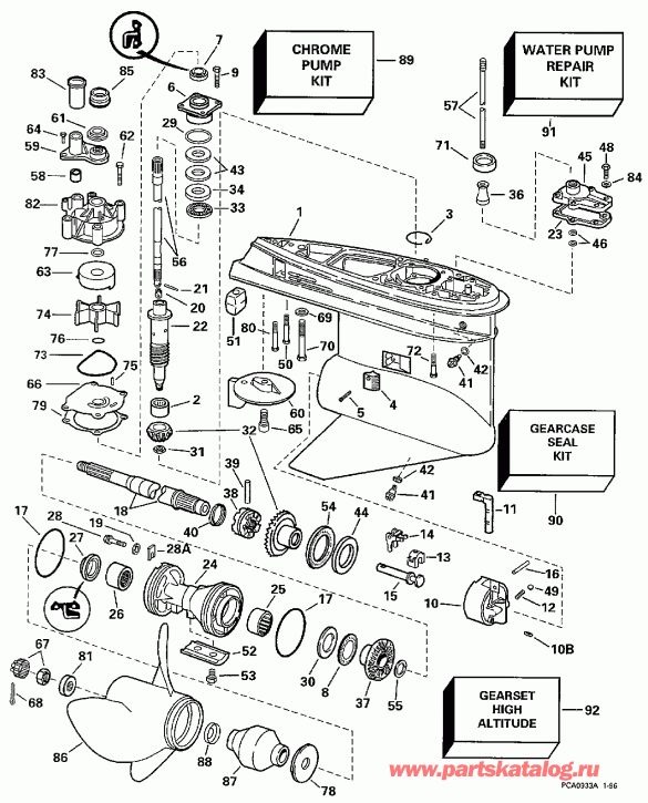 ��������� ��������� Evinrude BE150ELEUC 1997  - tandard Rotation - 20
