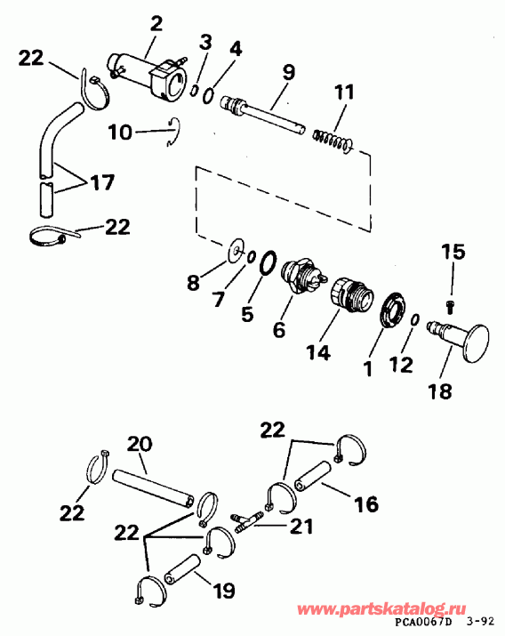 ��������� ����� EVINRUDE BE150ELEUE 1997  - ankshaft & Pistons - ank��� & ������