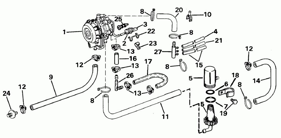 ��������� �������� ����� Evinrude BE15FDLEUA 1997  - haust Housing