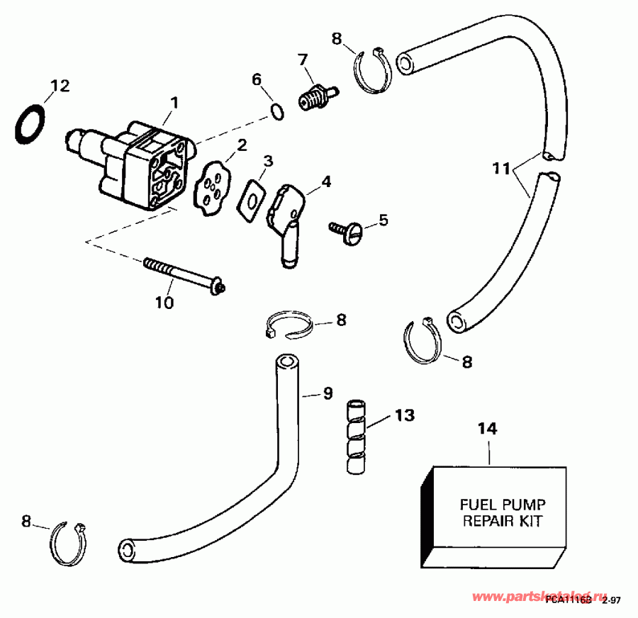 �������� ��������� ����� EVINRUDE BE15FWEUR 1997  - el Pump