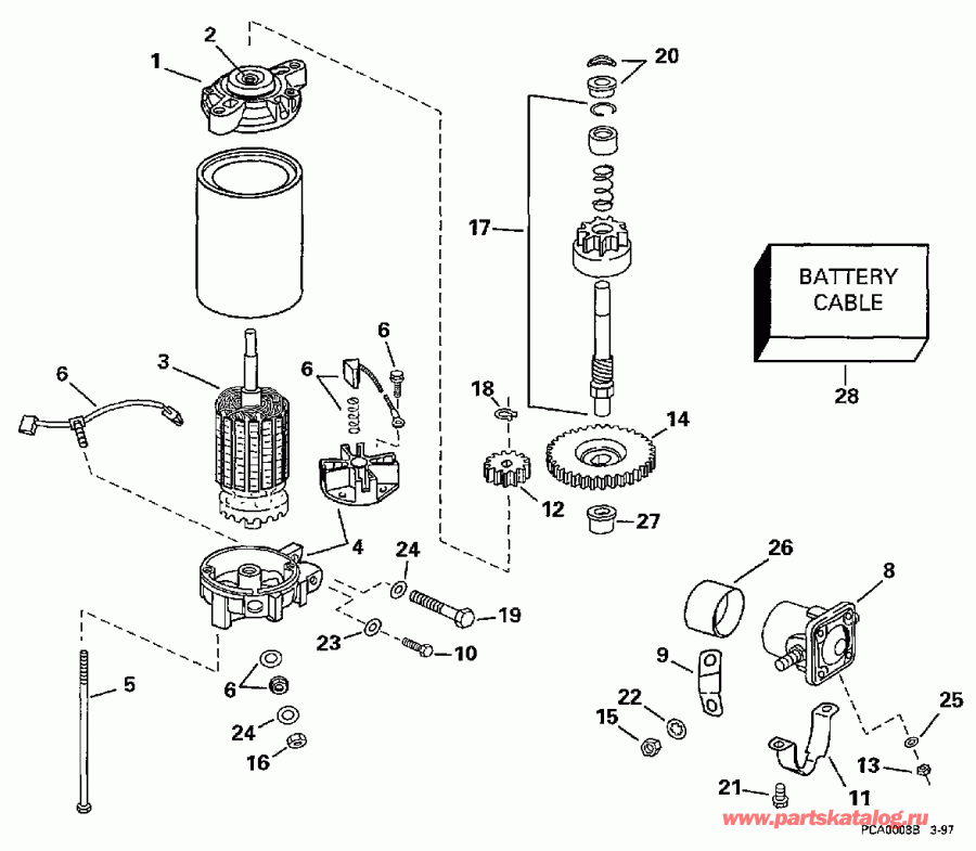  Evinrude BE175NXEUC 1997  - ectric Starter & Solenoid