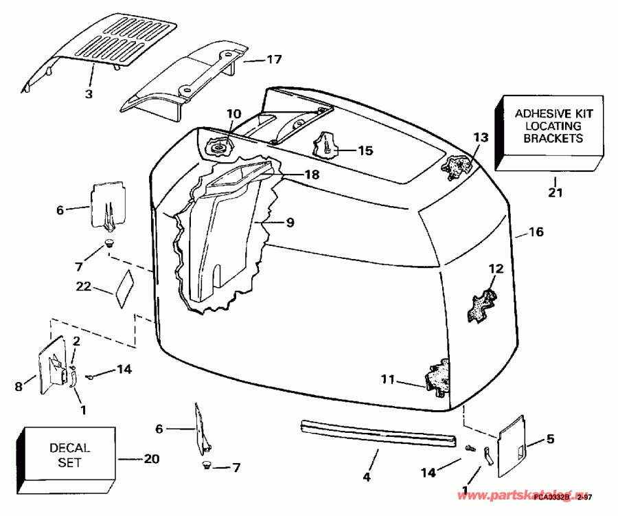 ��������� ����� Evinrude BE200CXEUA 1997  - Johnson - 200tx, 200cx, 225