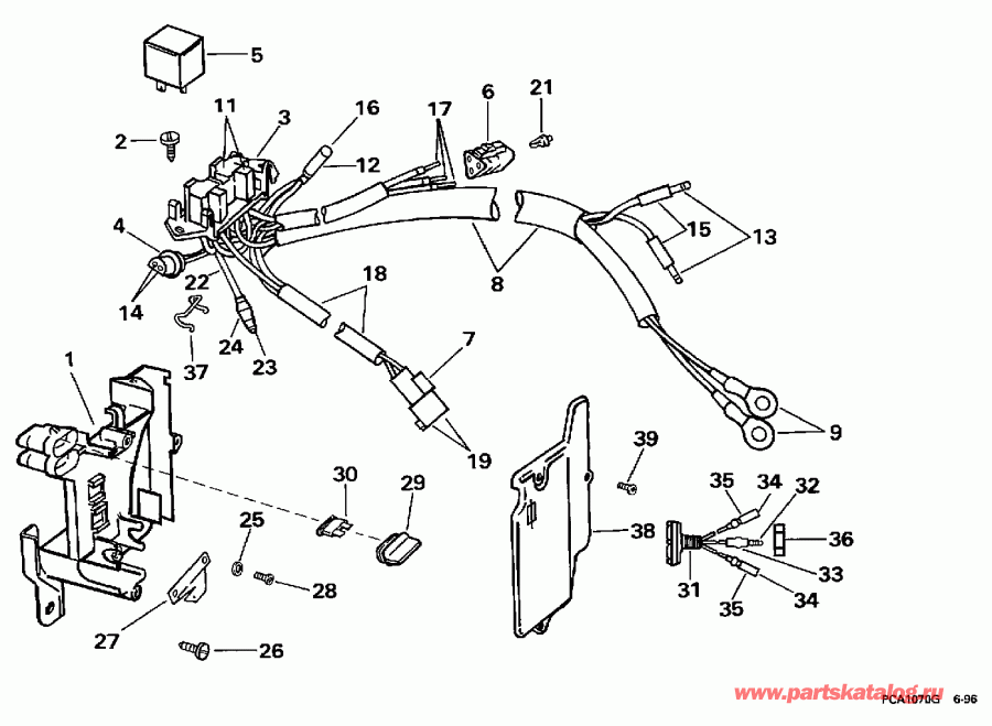 ��������� ��������� Evinrude BE200TXEUA 1997  - wer Trim / tilt ��������� / wer Trim/tilt Electrical