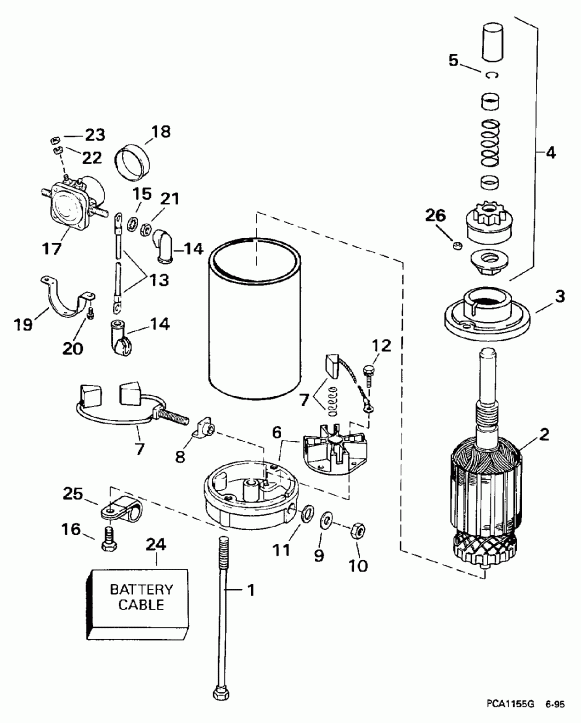��������� �������� ����� Evinrude BE20SEEUM 1997  - ectric ������� & Solenoid / ectric Starter & Solenoid