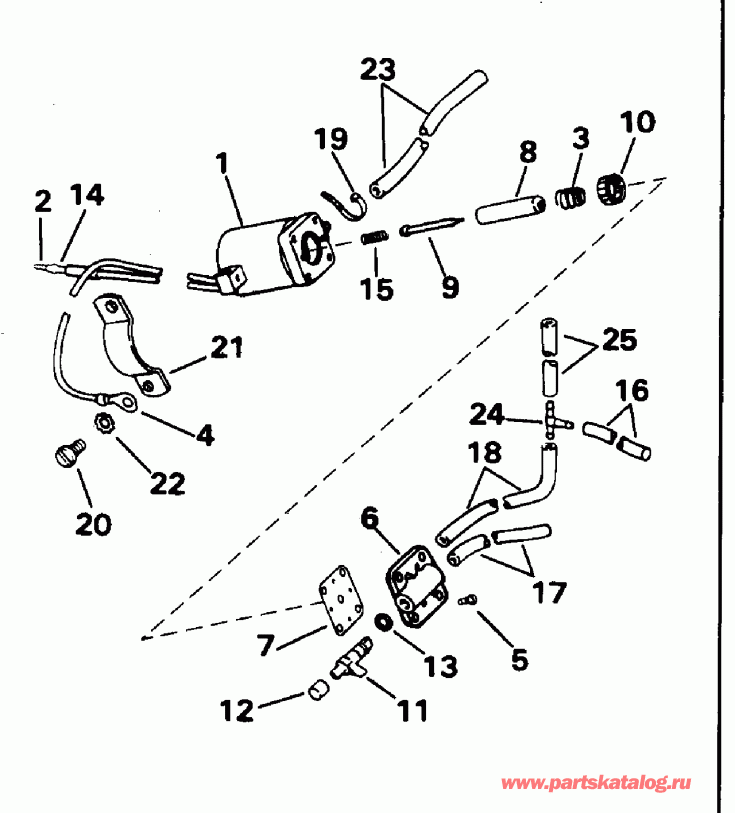 ��������� �������� ����� EVINRUDE BE20SREUM 1997  - linder & Crankcase - linder & ������ ���������