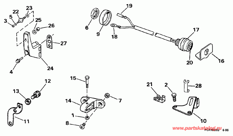 ��������� �������� ����� EVINRUDE BE20SRLEUM 1997  - mote Control Adapter Kit