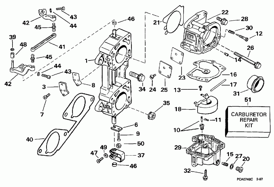 ��������� ����� Evinrude BE250CXEUM 1997  - rburetor - rburetor