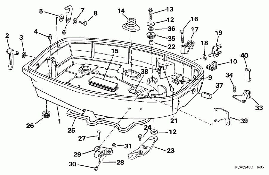 �������� ����� Evinrude BE25EEUB 1997  - wer Engine Cover / wer ������ ��������� (�����)