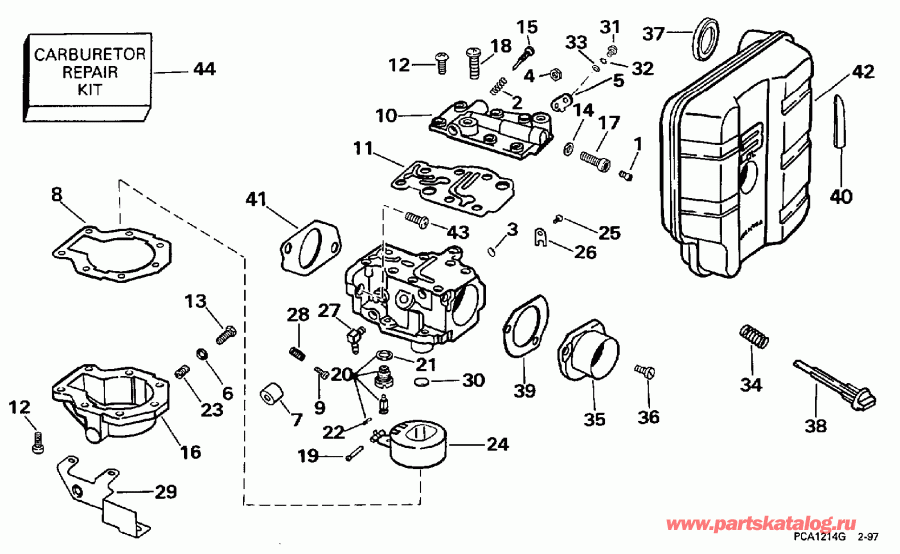 ��������� ����� Evinrude BE25QLEUR 1997  - 25 H.p.