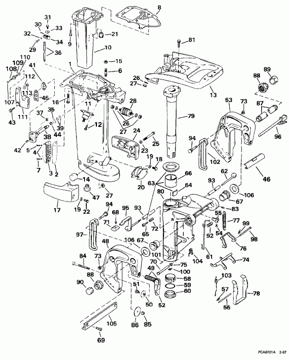 ��������� EVINRUDE BE30ELEUD 1997  - dsection / dsection