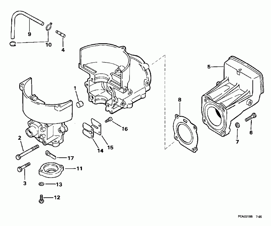 ����� Evinrude BE3ROEUD 1997  - linder & Crankcase, Reed Valve / linder & ������ ���������, ��������� ������