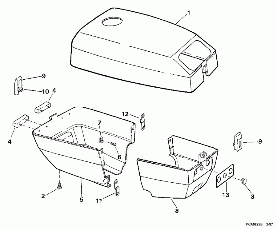 ����� Evinrude BE4BREUC 1997  - gine ������ - gine Cover