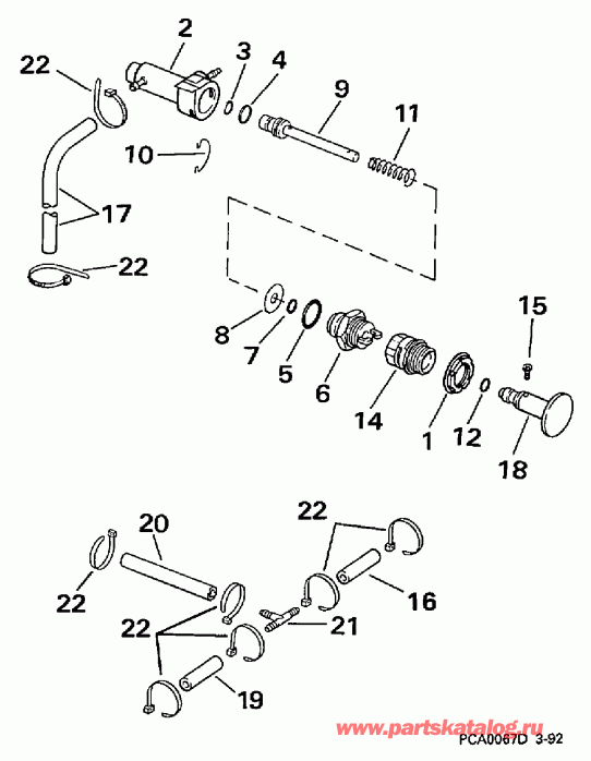 ��������� �������� ����� Evinrude BE50TLEUC 1997  - ������ Start - Manual Start