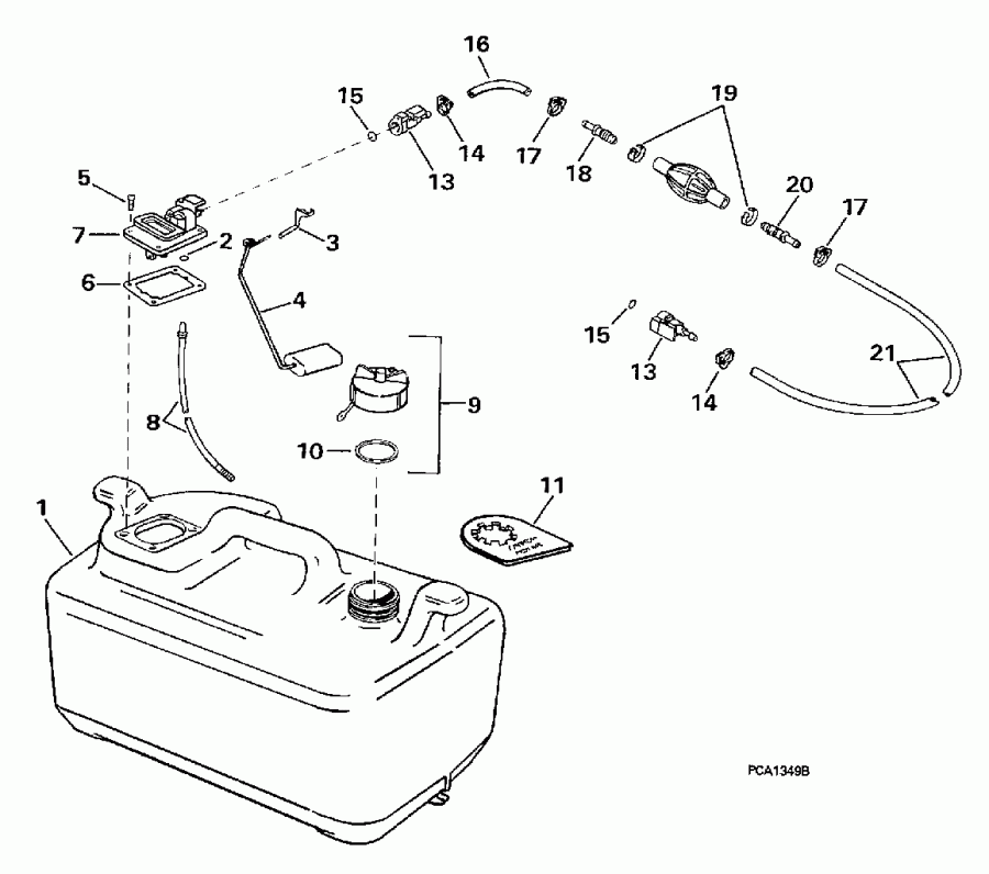 ��������� �������� ����� EVINRUDE BE5FRBLEUS 1997  - el Tank