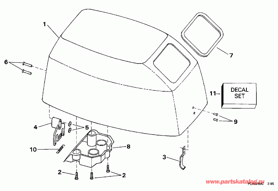 ��������� ��������� EVINRUDE BE6DRLEUC 1997  - gine Cover / gine ������