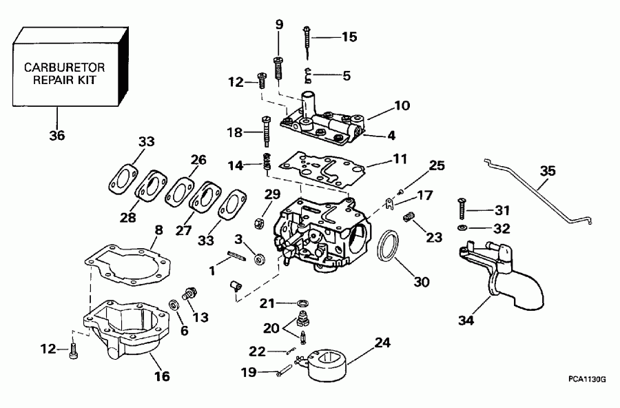  Evinrude BE8FRBXEUR 1997  - rburetor