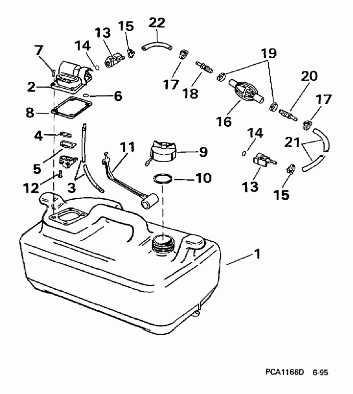 ��������� Evinrude BE8RCLB 1997  - 3 Gallon - 3 ������