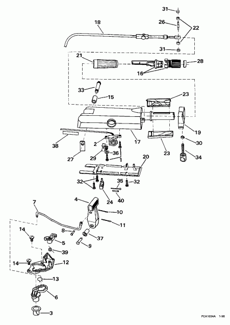 ��������� �������� ����� EVINRUDE BE8RCLB 1997  - eering Handle / ee������ Handle
