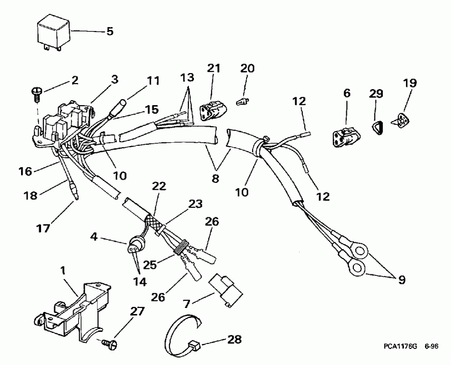  Evinrude BE90SLEUA 1997  - wer Trim / tilt ��������� - wer Trim/tilt Electrical