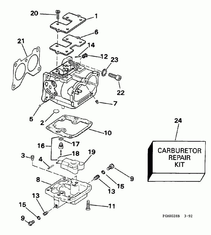  EVINRUDE E100WTLEUA 1997  - rburetor - rburetor
