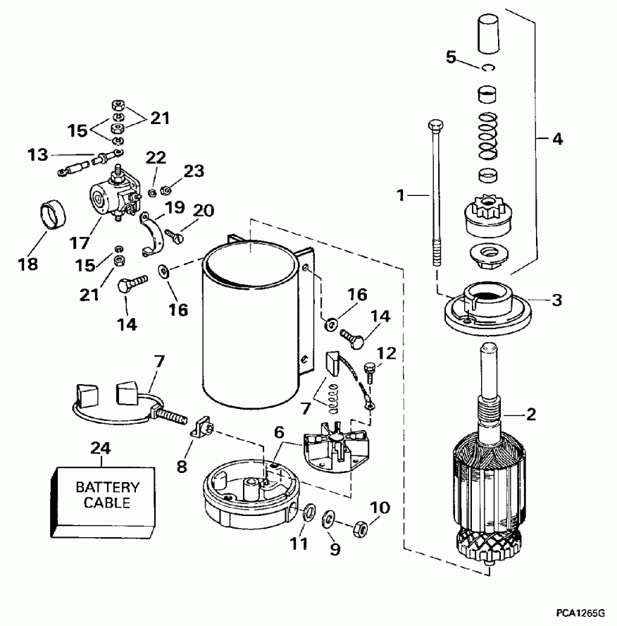 �������� ����� EVINRUDE E115JLEUM 1997  - ectric Starter & Solenoid