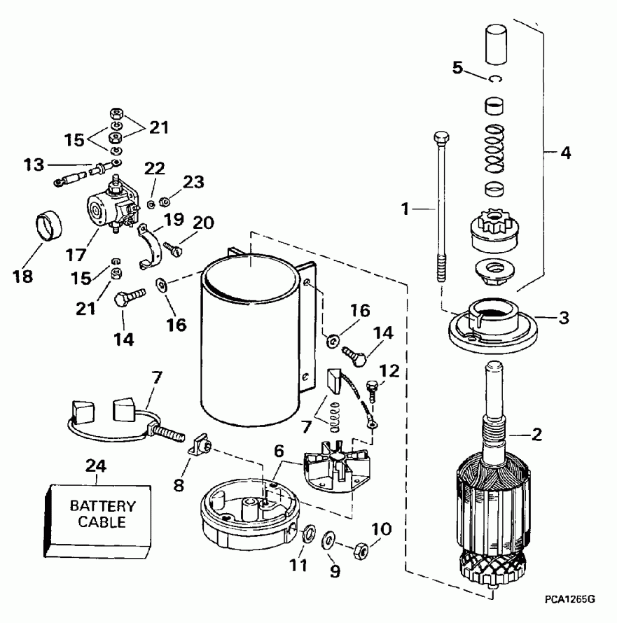 ��������� ��������� EVINRUDE E115TSLEUA 1997  - ectric ������� & Solenoid / ectric Starter & Solenoid