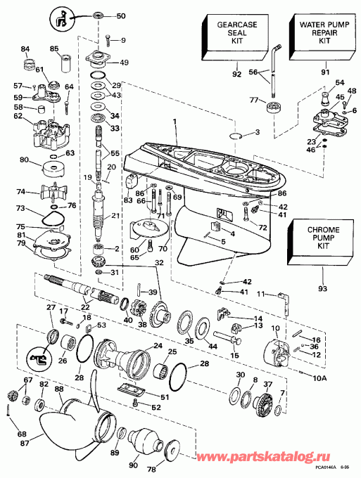 ��������� ��������� EVINRUDE E130TLEUB 1997  - 130tl & 130tx Standard Rotation - 130tl & 130tx �������� Rotation