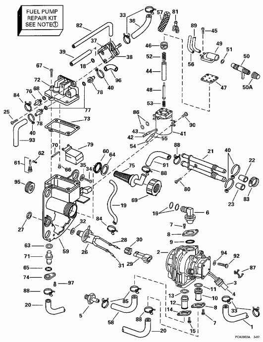 �������� ��������� ����� Evinrude E150ELEUC 1997  - el Bracket & Components / el ��������� & Components