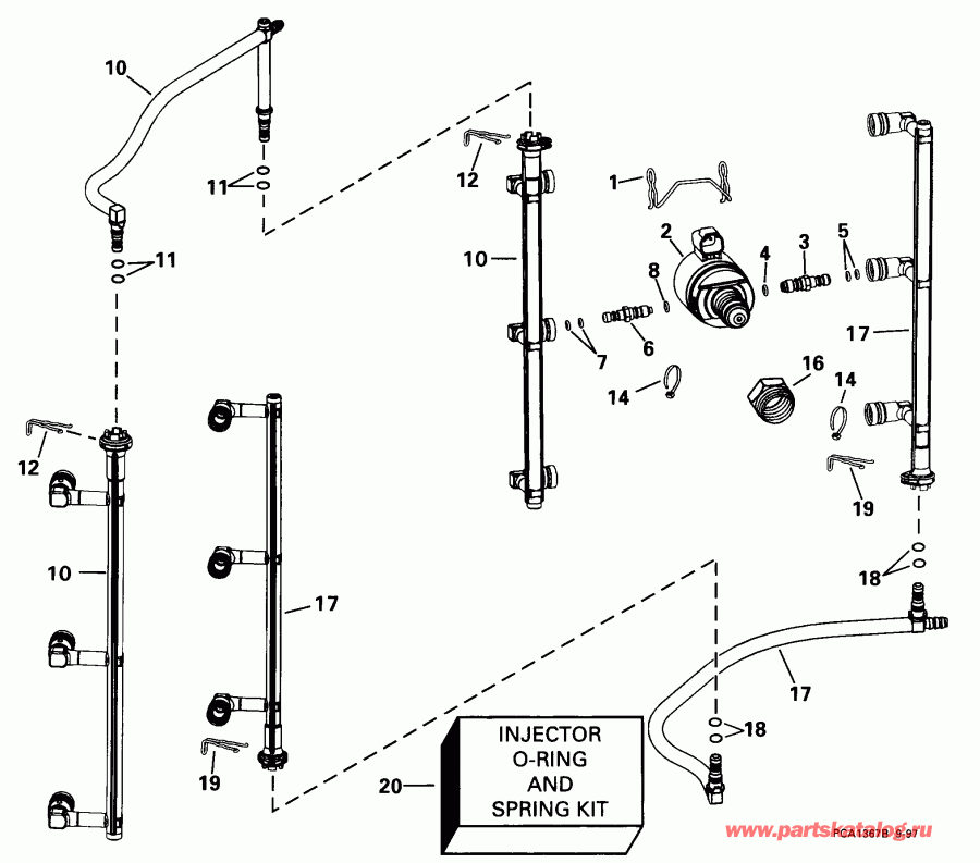 ��������� ��������� ������� E150ICXEUC 1997  - jector & Fuel ���������s / jector & Fuel Manifolds