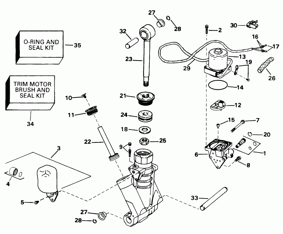 ��������� �������� ����� Evinrude E150ICXEUC 1997  - wer Trim/tilt Hydraulic Assembly - wer Trim / tilt Hydraulic Assembly