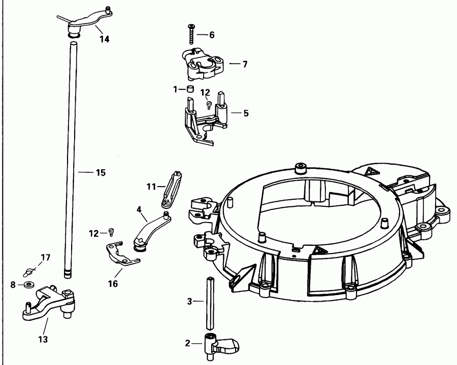 ����� Evinrude E150IXEUC 1997  - rottle Linkage