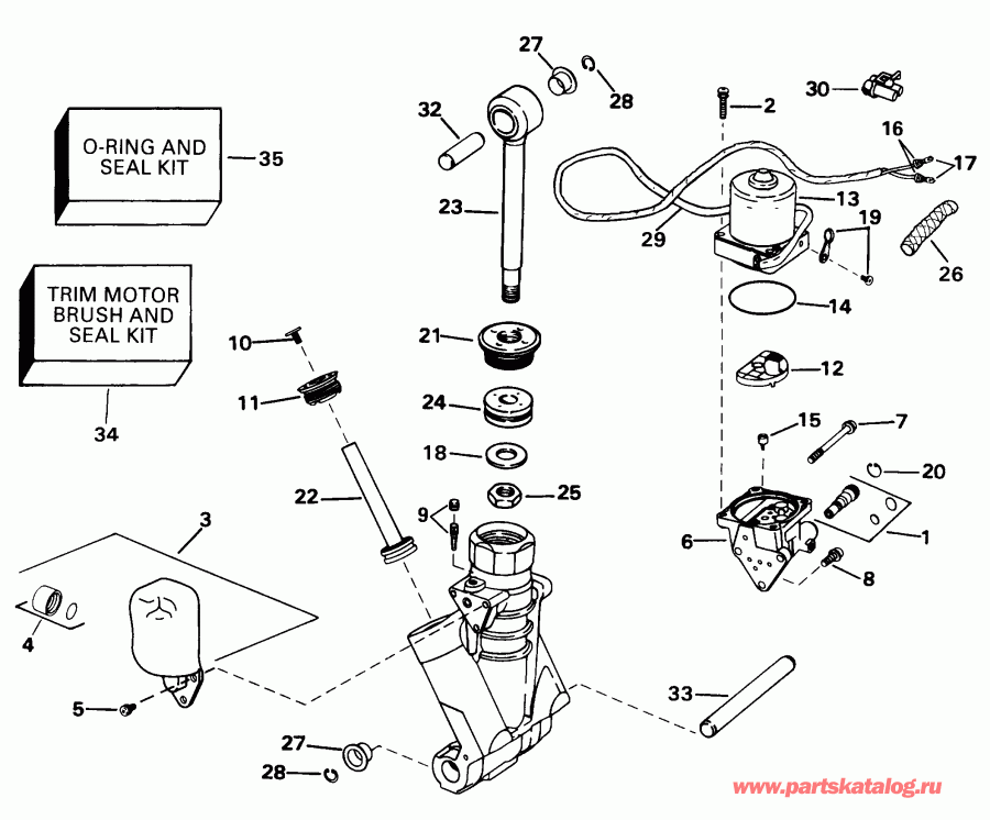  EVINRUDE E150PLEUC 1997  - wer Trim / tilt Hydraulic Assembly - wer Trim/tilt Hydraulic Assembly