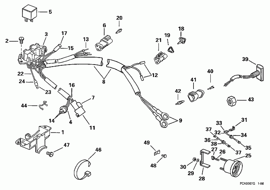 ��������� �������� ����� Evinrude E150SLEUC 1997  - wer Trim/tilt Electrical / wer Trim / tilt ���������
