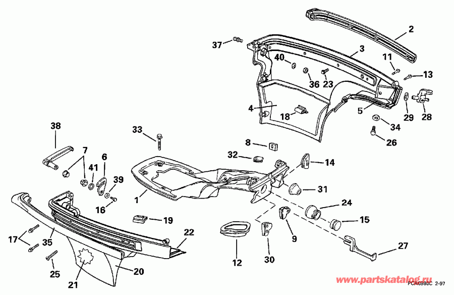 ����� Evinrude E15EEUC 1997  - wer Engine Cover - wer ������ ��������� (�����)