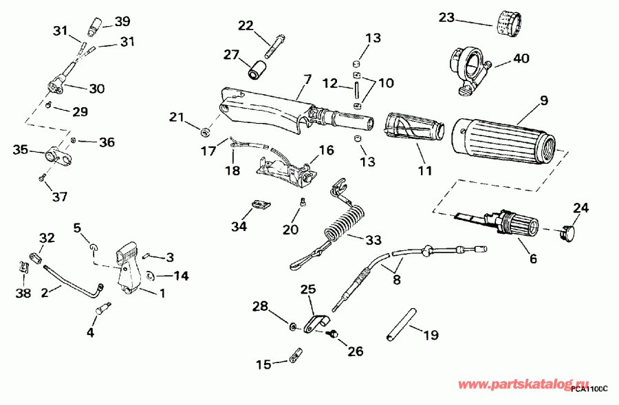����� Evinrude E15FREUA 1997  - ee������ & ������������� Handle / eering & Shift Handle
