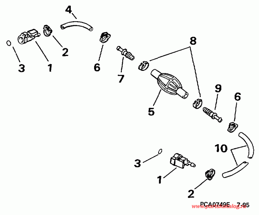 �������� ����� Evinrude E15FRLEUA 1997  - el Hose & Primer Bulb 5/16 In. I.d.