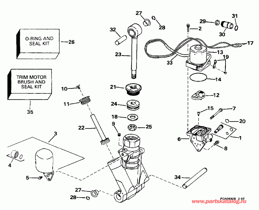 �������� ����� ������� E200CXEUA 1997  - wer Trim / tilt Hydraulic Assembly