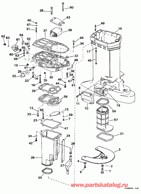 ��������� ����� Evinrude E225CZEUD 1997  - haust ������