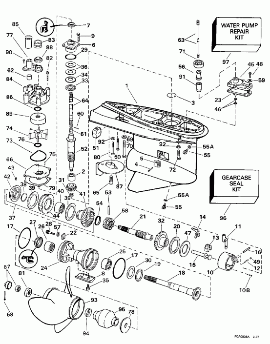 ����� EVINRUDE E225TZEUD 1997  - Counter-rotation