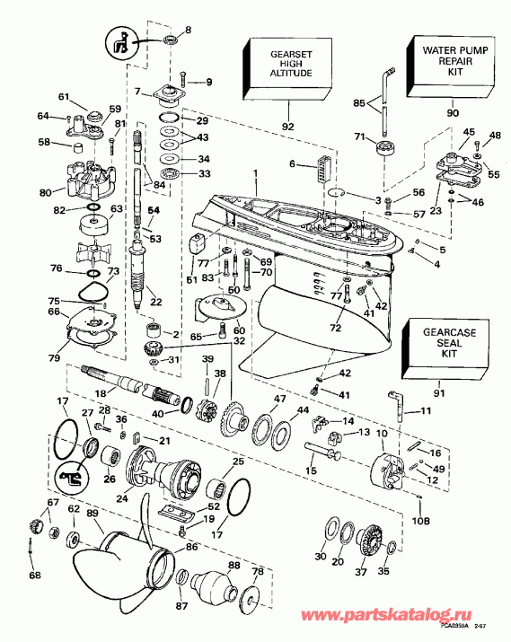 �������� ����� EVINRUDE E225TZEUD 1997  - Standard Rotation - 20 In. Models