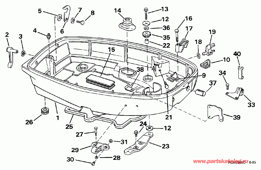  Evinrude E25EEUB 1997  - wer   () - wer Engine Cover