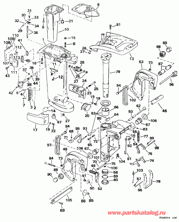 ����� EVINRUDE E25ELEUB 1997  - dsection / dsection